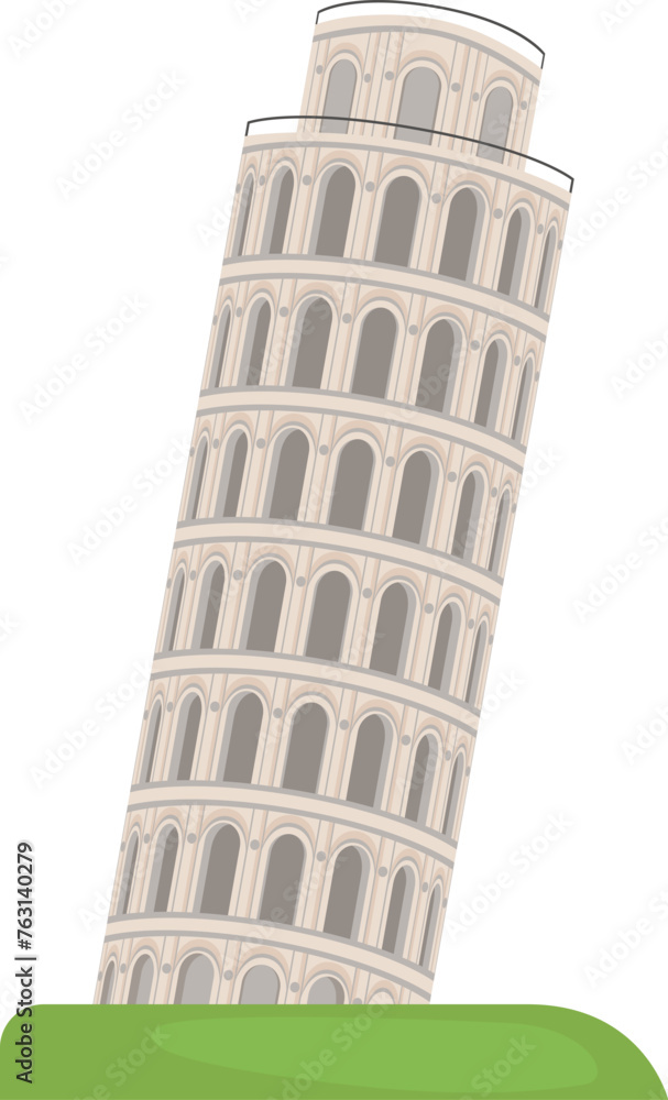 Pisa tower. Italian leaning building. Ancient architecture