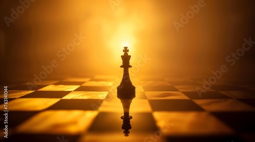 Golden King Chess Piece in Sunlight