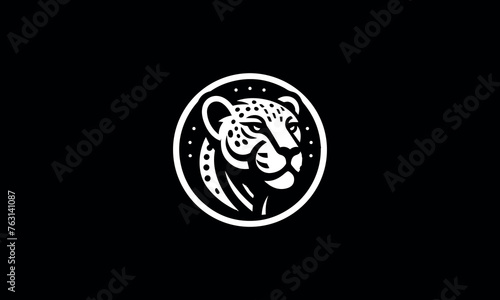 puma round | roaring puma head black and white sticker roaring puma head black and white badge roaring puma head black and white patch 