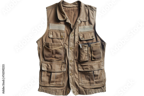 Brown Vest With Multiple Pockets