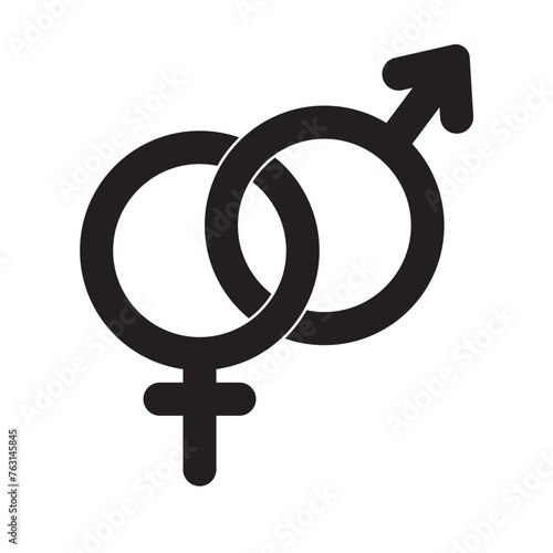 Gender logo, symbols. Male and female silhouette signs. Male, female sex sign gender equality icon vector illustration. Women and Men icon, Symbol.