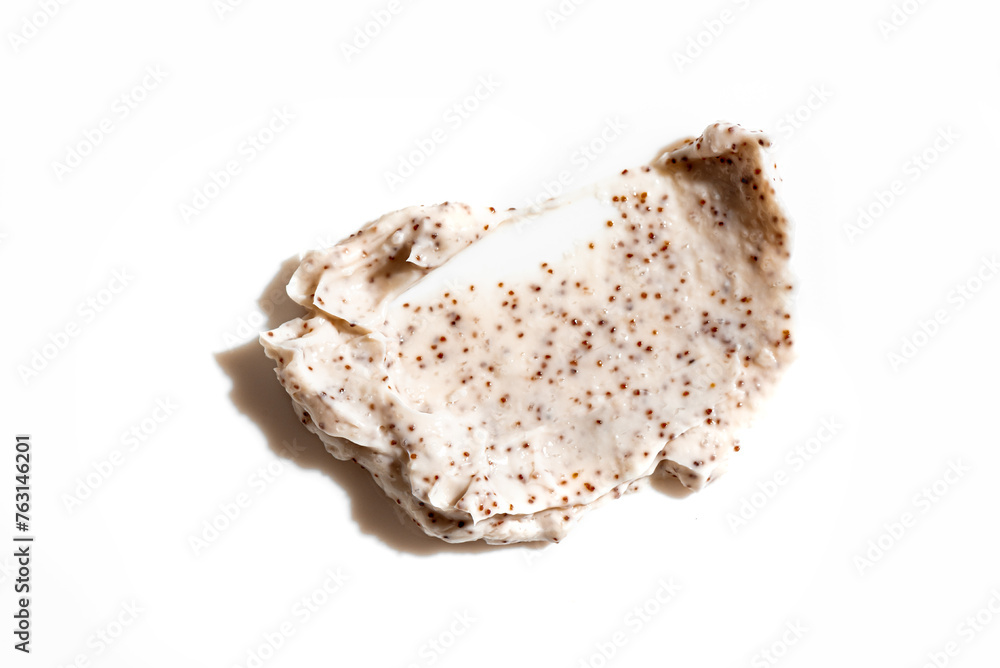 Exfoliating skin care product swatch smear smudge