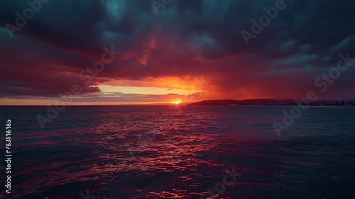 Dramatic Sunset Time Lapse. Sunrise over the sea. Landscapes photography © Furkan