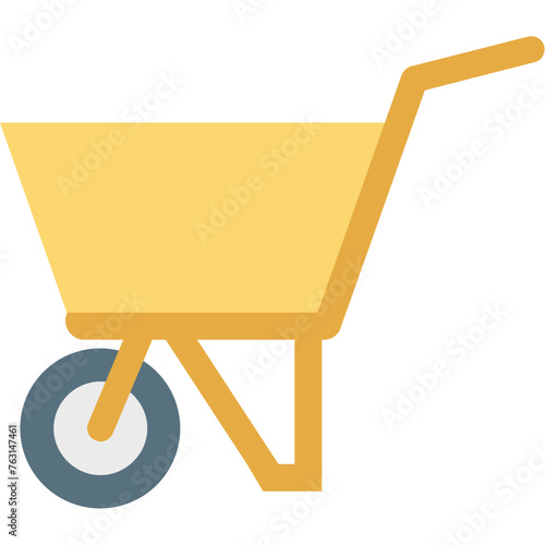 Wheelbarrow Vector Icon easily modified
