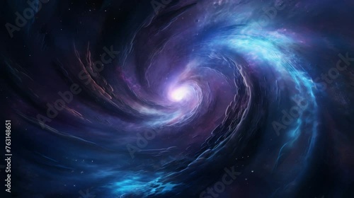 A Galaxy Shines Brightly in the Night Sky. Seamless Loop Animation
