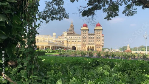 Mysore , India - 1 January 2023, Outside view of Mysore Palace also known as Amba Vilas Palace in Mysuru or Mysore Karnataka India  ..