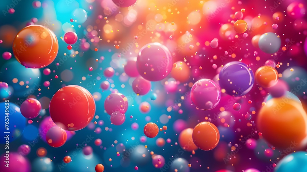 abstract of colorful balls are flying in the air, illustration from Generative AI abstract of colorful balls are flying in the air, illustration from Generative AI