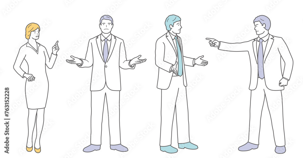 Business People Vector Illustration Set In Flat Design Style Isolated On A White Background. Business People Vector Illustration Set In Flat Design Style Isolated On A White Background.