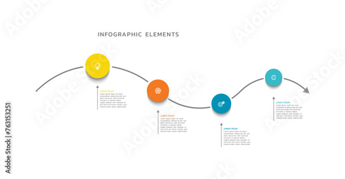 Presentation infographic template colorful elements flat