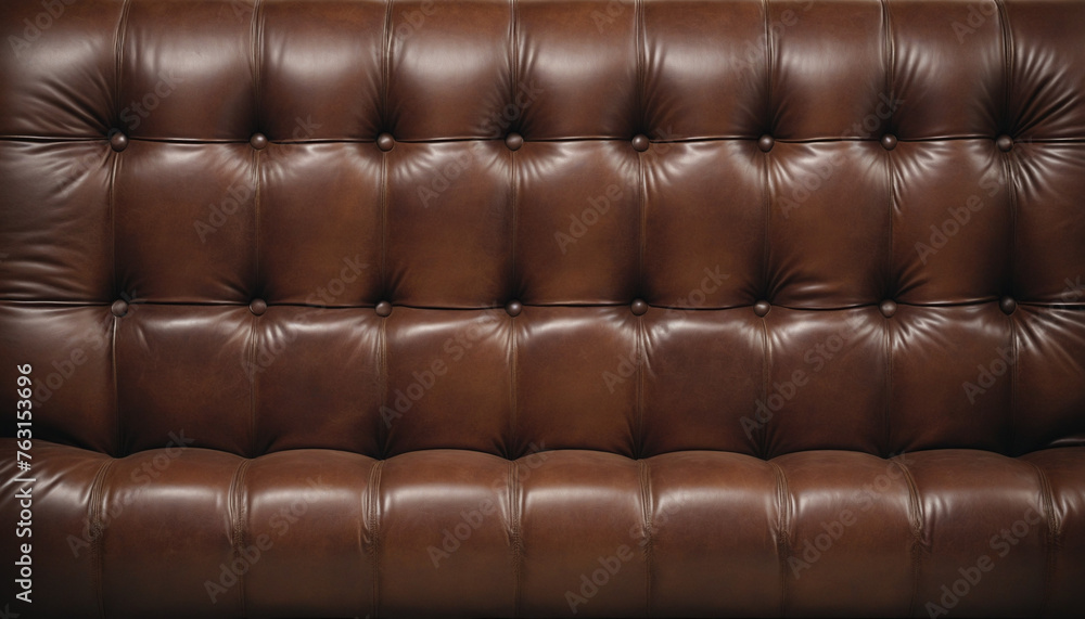 Naklejka premium home interior design element close up detail of button leather sofa texture