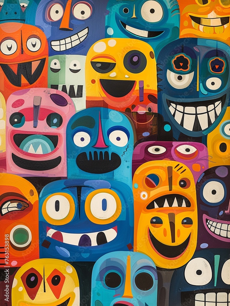 Colorful Emoji Characters Wallpaper