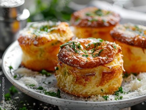 Parmesan and Gruyere cheese souffle