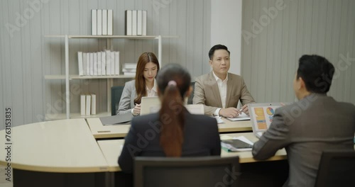 Wallpaper Mural Business concept of 4k Resolution. Business people meeting together and shaking hands in a conference room. Torontodigital.ca