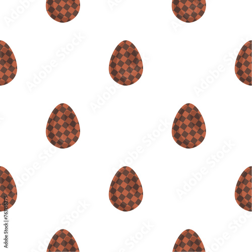 Illustration on theme seamless celebration holiday Easter with hunt colorful bright eggs