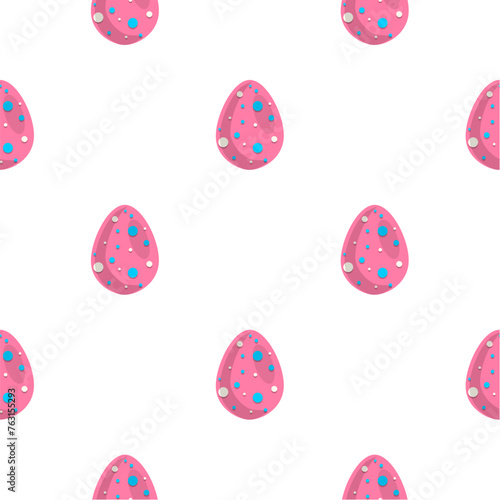 Illustration on theme seamless celebration holiday Easter with hunt colorful bright eggs