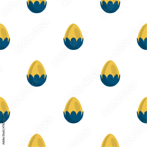 Illustration on theme seamless celebration holiday Easter with hunt colorful bright eggs