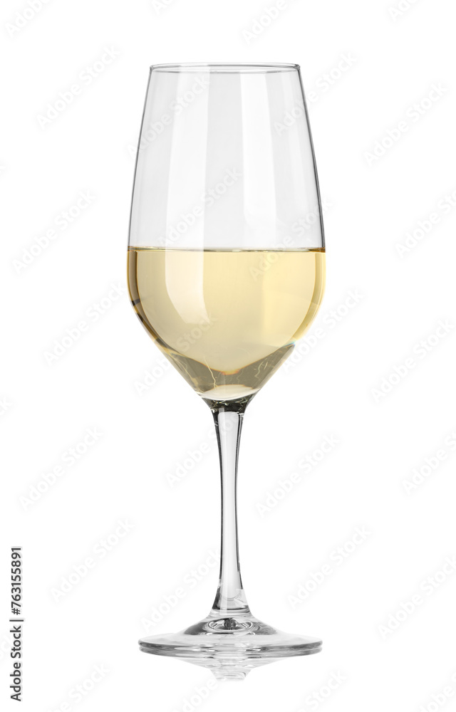 Tasty wine in glass isolated on white Tasty wine in glass isolated on white