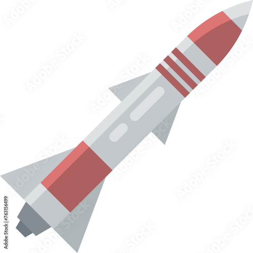 Military rocket. Missile color icon. Dangerous weapon