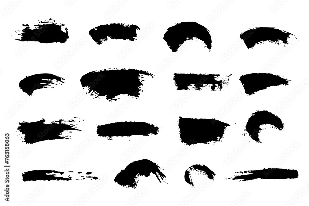 Collection of Mascara smears texture. Vector scribble black brush strokes set isolated on white Collection of Mascara smears texture. Vector scribble black brush strokes set isolated on white