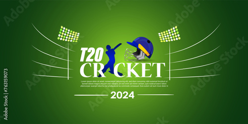 Vector illustration of T 20 Cricket League social media feed template