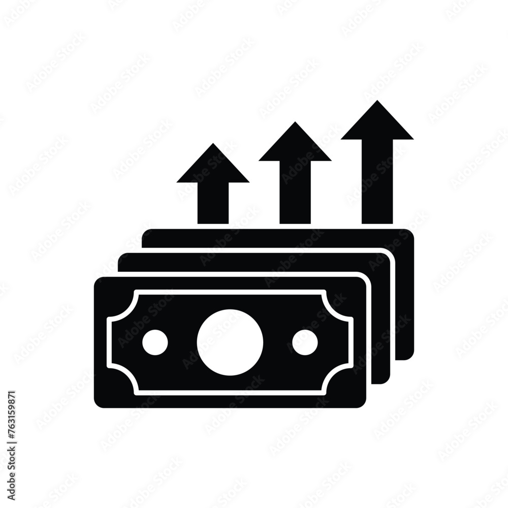 Black Solid Money Flow vector icon Black Solid Money Flow vector icon