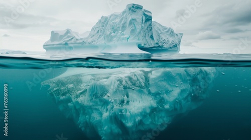 Iceberg with the underwater portion visible