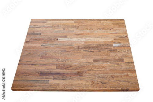 Obraz na płótnie Wooden board view in perspective isolated on white with clipping path w salonie