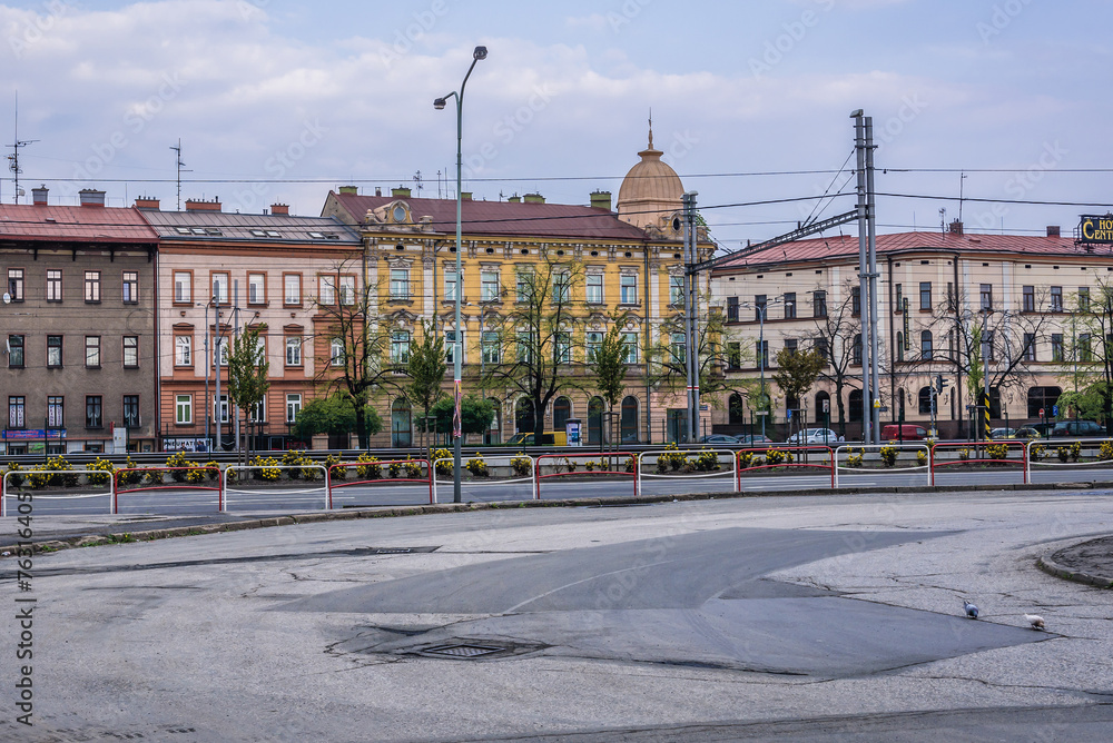 Square in Cesky Tesin city, Czech Republic