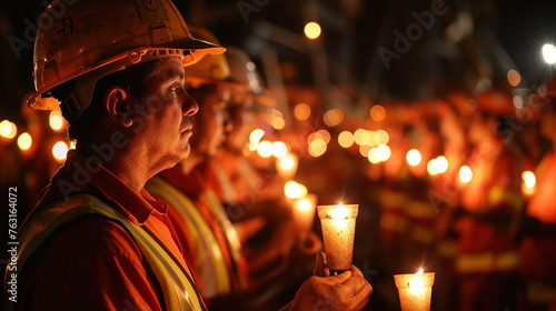 A solemn moment of silence observed by workers worldwide in honor of those who have lost their lives in workplace accidents on Labour Day. 32K.