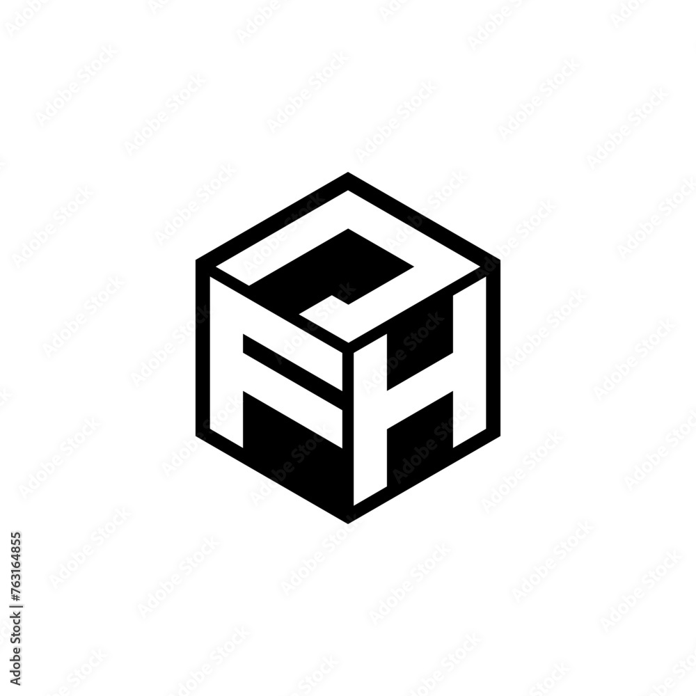 FHJ letter logo design in illustration. Vector logo, calligraphy designs for logo, Poster, Invitation, etc.