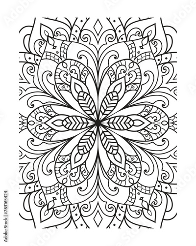 vector outline mandala for coloring book