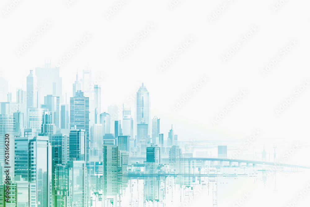 Abstract illustration city ​​silhouette on white background background.