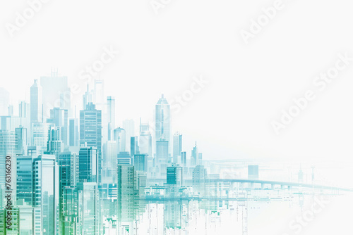 Abstract illustration city ​​silhouette on white background background.