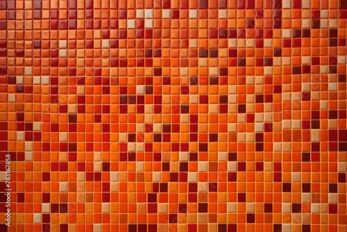 Red and orange ceramic wall and floor tiles mosaic texture background