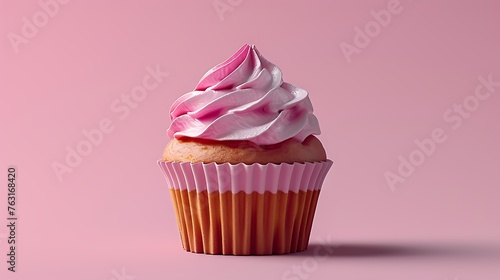 an image of a minimalist cupcake using AI, showcasing elegant simplicity against a transparent backdrop