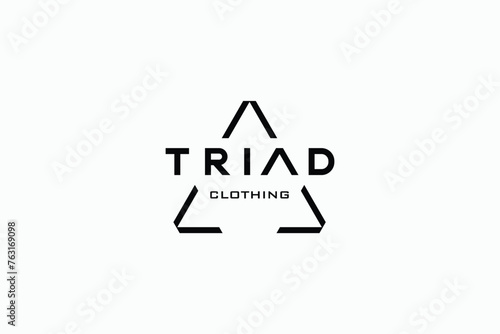 triangle triad for clothing logo design template