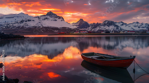 Sunset in Iceland's Fjord: A Mesmerizing Display of Nature's Beauty and Icelandic Culture © Jared