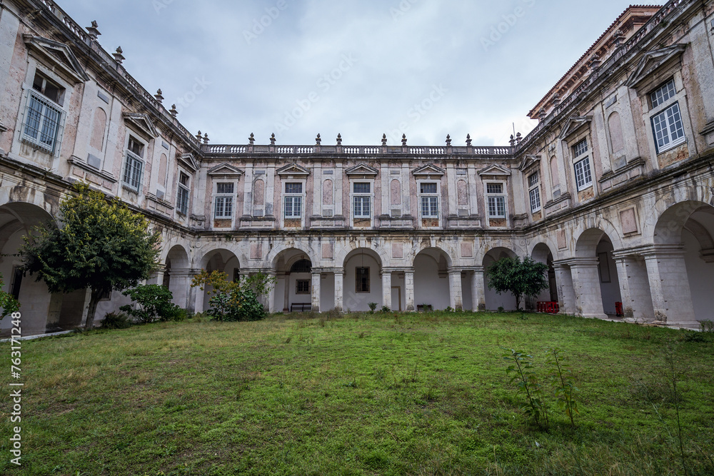 Courtyard of Graca Church and Convent in Graca area of Lisbon, Portugal