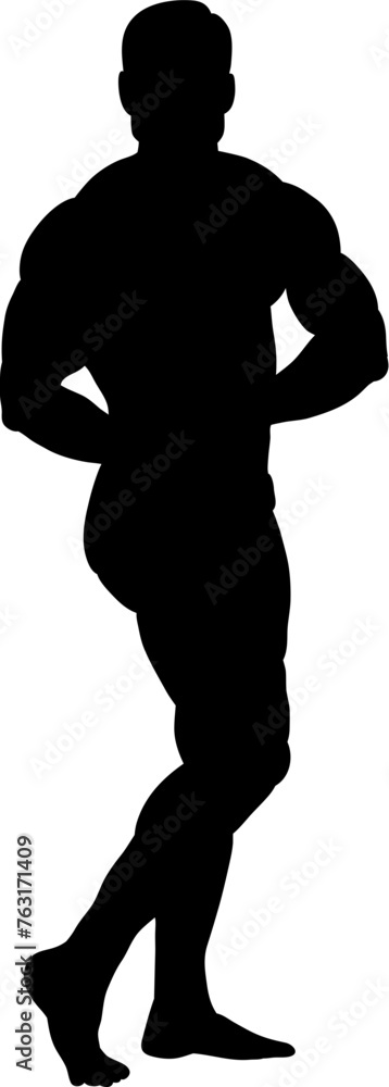 fitness body building male and female people sport silhouette black icons