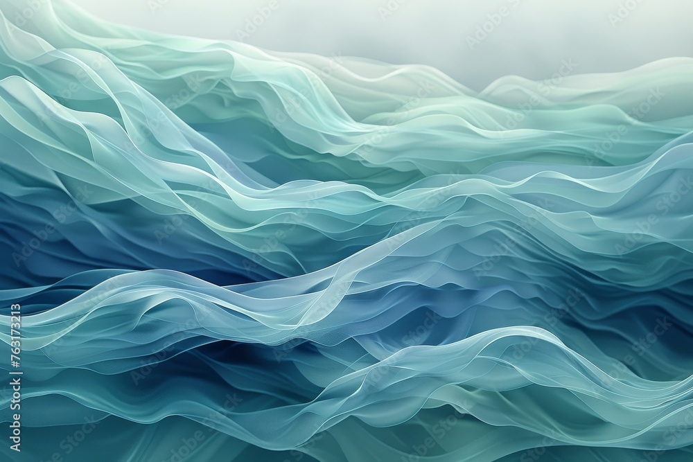 A painting of a body of water with waves and gold. Background