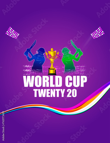 Vector illustration of T 20 Cricket League social media feed template