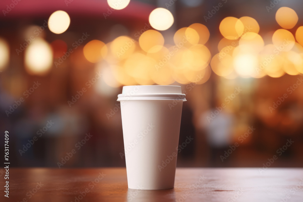 Café para llevar en la barra de una cafetería. Café para llevar en la barra de una cafetería.