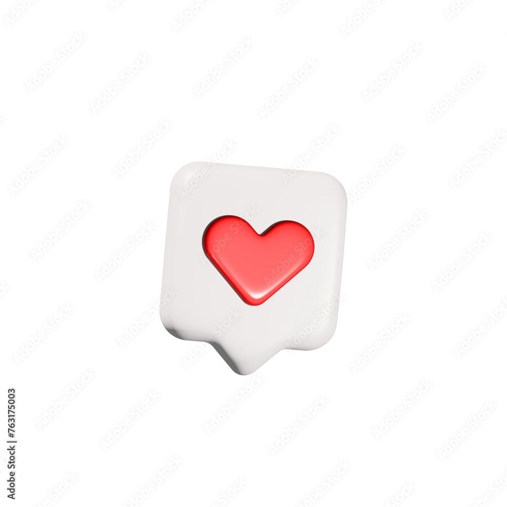 love button like icon social media 3d love button like icon social media 3d