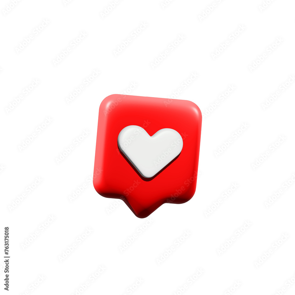 love button like icon social media 3d love button like icon social media 3d
