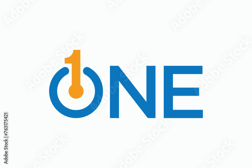 letter one 1 logo design template