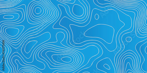 Topographic map background geographic line map with seamless ornament design. The black on white contours vector topography stylized height of the lines map.