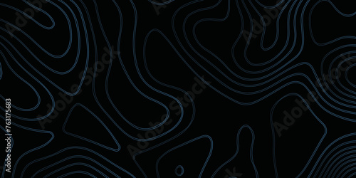 Topographic map background geographic line map with seamless ornament design. The black on white contours vector topography stylized height of the lines map.