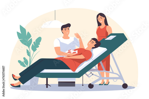 Doctors and nurses taking care of the patients healthcare concept