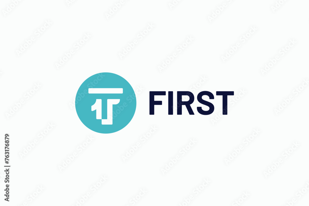 letter t1 or t one first logo design template