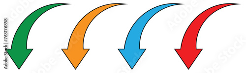 curved arrow set. round arrows vector on transparent background.